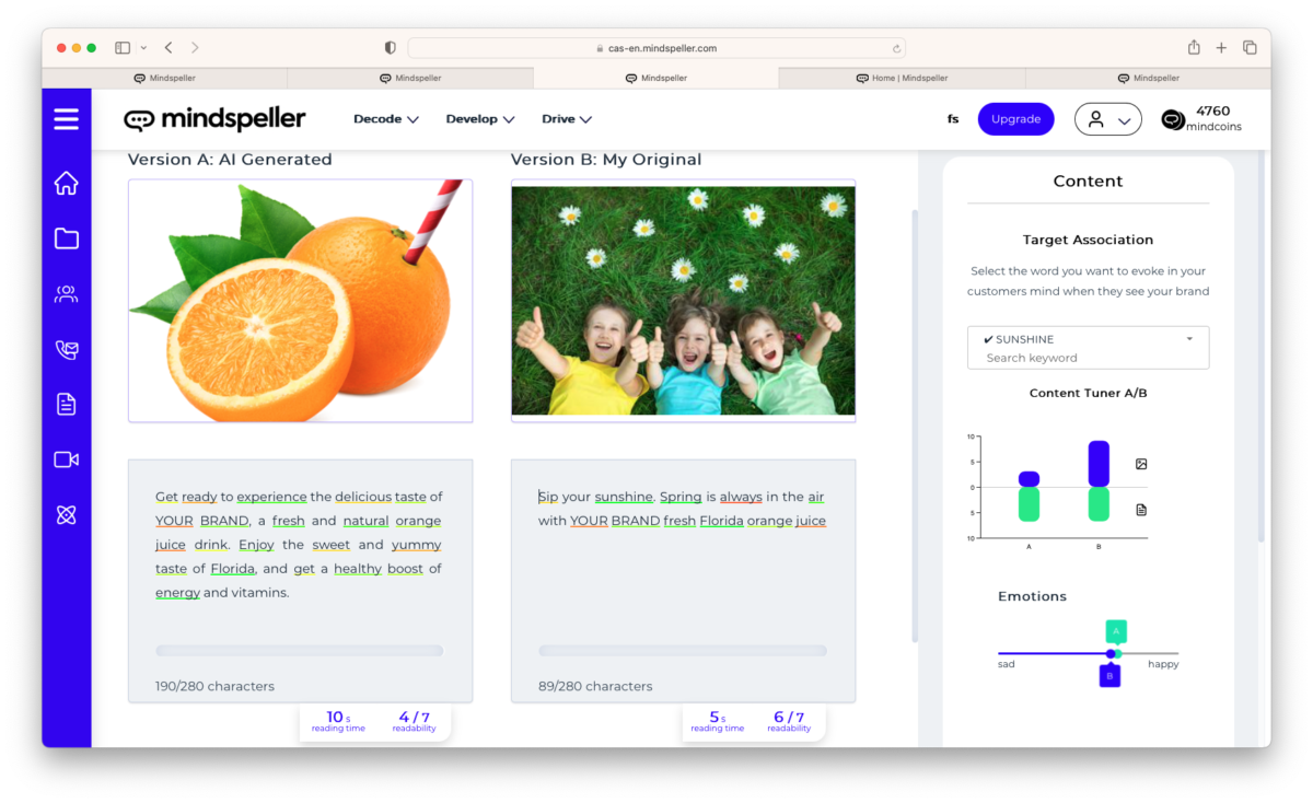 Mindspeller Neuromarketing Tool